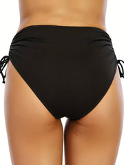 High Stretch Bikini Bottom Drawstring Tie Side High Cut Beachwear