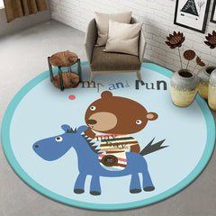 Non Slip Cartoon Round Carpet for Safe Baby Crawling