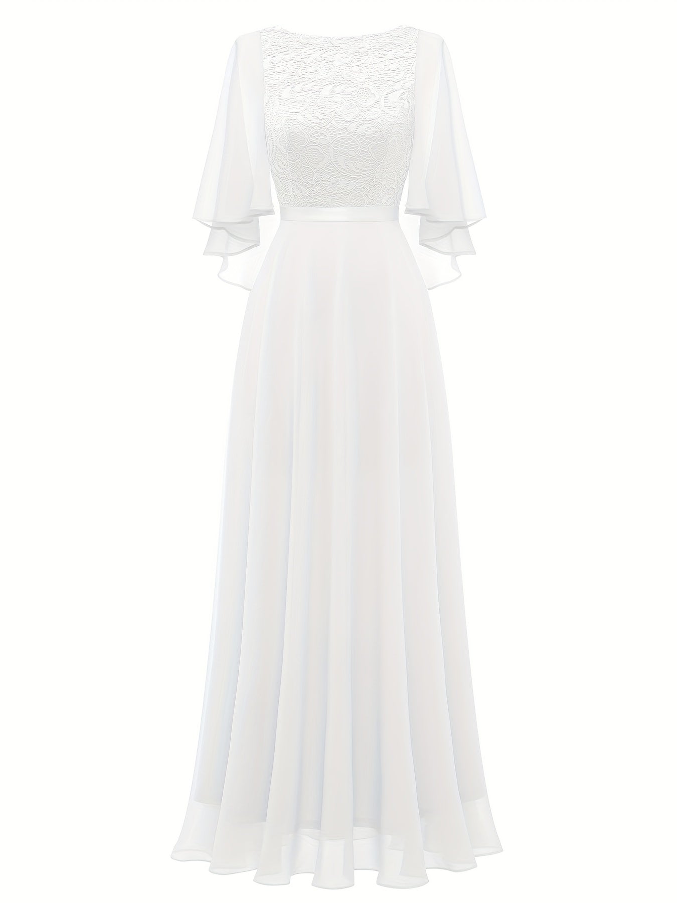 Lace Aline Bridesmaid Dress Crew Neck For Wedding Party