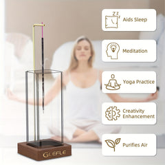 Wooden Aromatherapy Rack Modern Incense Burner with Glass Ash Catcher