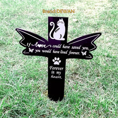 Angel Wing Acrylic Pet Memorial Grave Tombstone for Cat or Dog