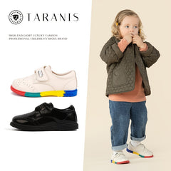 TARANIS Kids Loafers Breathable Buckle Leather Shoes