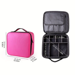 Travel Makeup Train Case with Adjustable Dividers