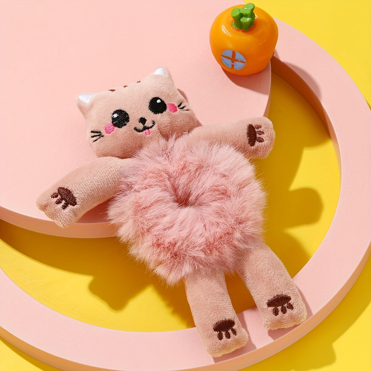 Baby Girls Cute Animals Plush Hair Ties - Frog Panda Cow Cat Bear Bunny Pattern