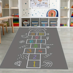 Hop & Count Hopscotch Rug Soft Anti-slip Carpet for Kids