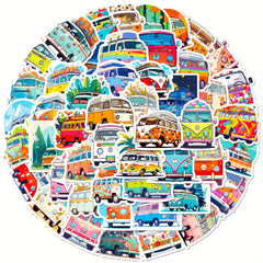 50pcs Cartoon Bus Stickers Graffiti Decoration Stickers