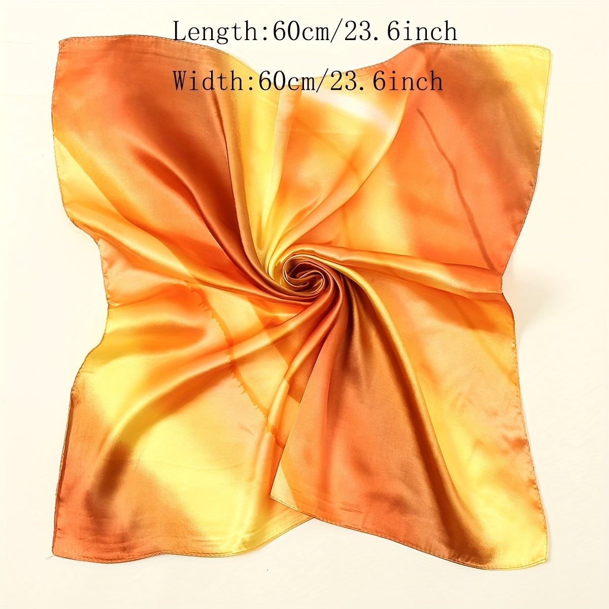 Colorful Square Scarf Gradient Tie Dye Satin Silk Shawl Neckerchief