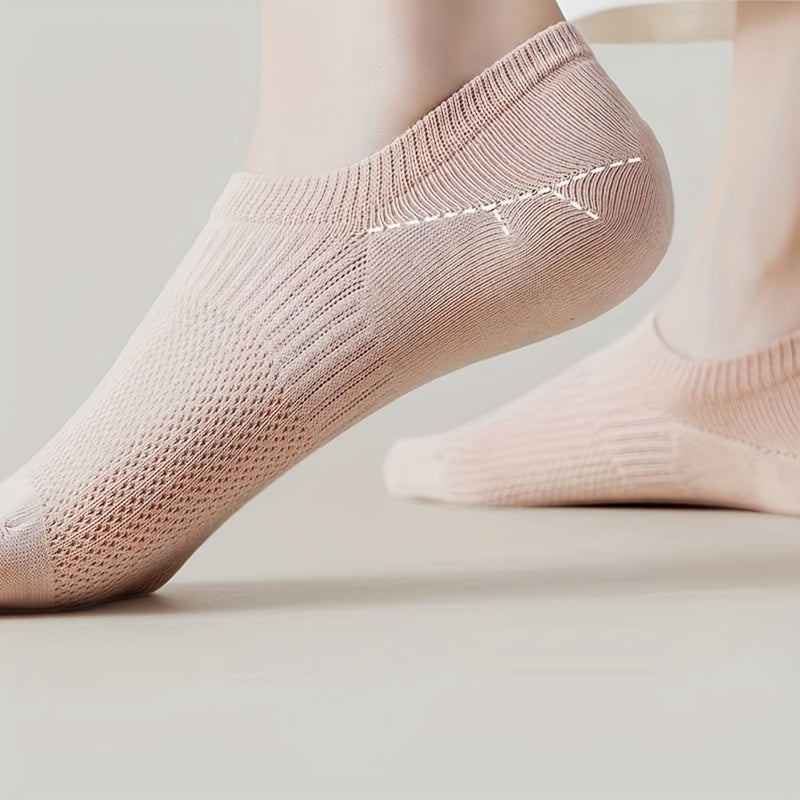 8 Pairs Solid Ankle Socks Breathable & Lightweight Women's Stockings