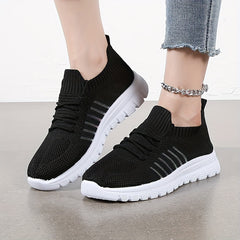Mesh Lace-up Athletic Sneakers Outdoor Running Shoes Non-slip Tennis Shoes