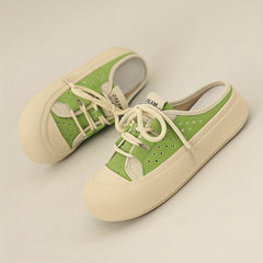 Women's Lace-up Mules Sneakers Retro Lightweight Walking Shoes