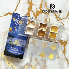 Dededepraise Metallic Watercolor Set Starry Watercolor In Portable Box