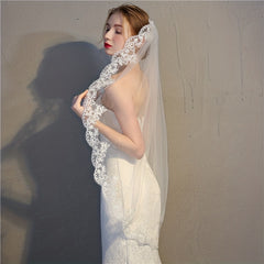 Lace Head Veil With Comb Ivory Veil Wedding Hair Accessories