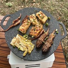 Camping BBQ Iron Plate for Meat Frying and Roasting