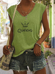 Sleeveless V Neck Tank Top for Women Summer Clothing