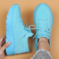 Lace Up Mesh Breathable Running Shoes Soft Comfortable Shock Absorption
