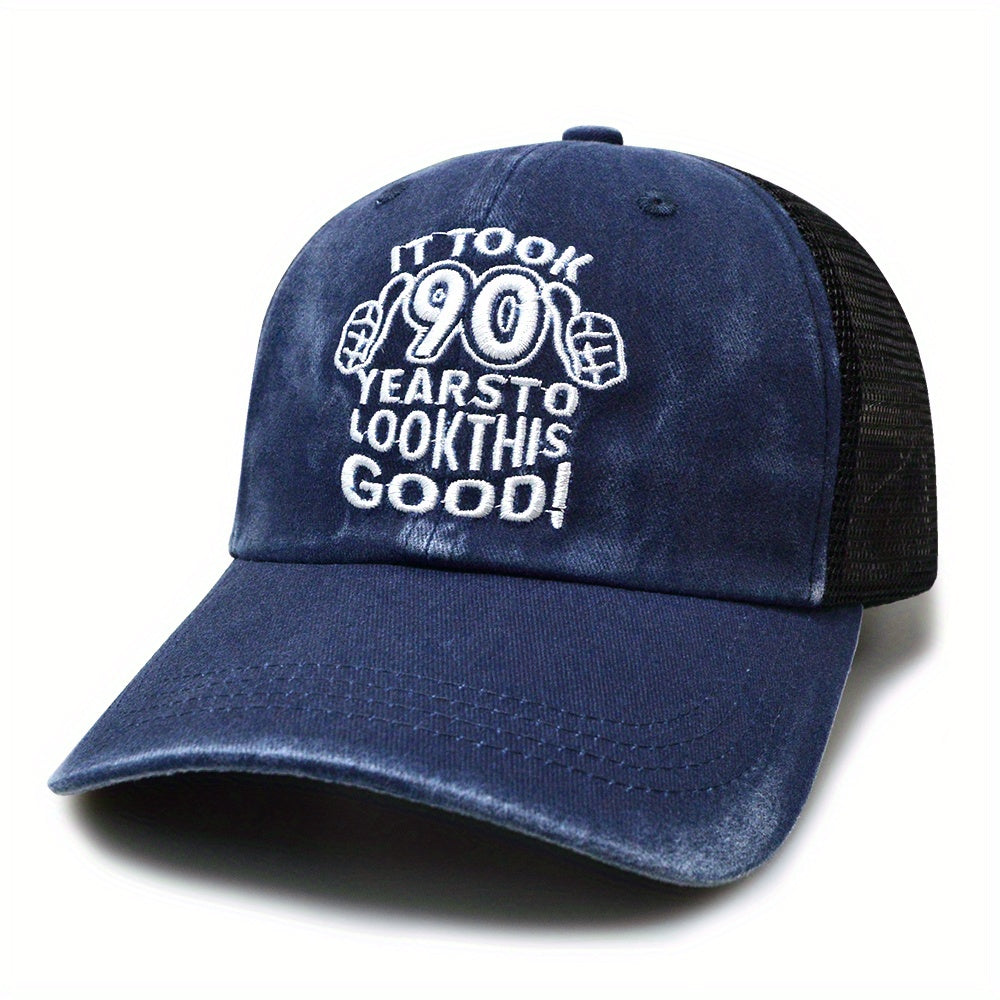 90s Embroidery Vintage Baseball Cap Distressed Cotton Sun Hat