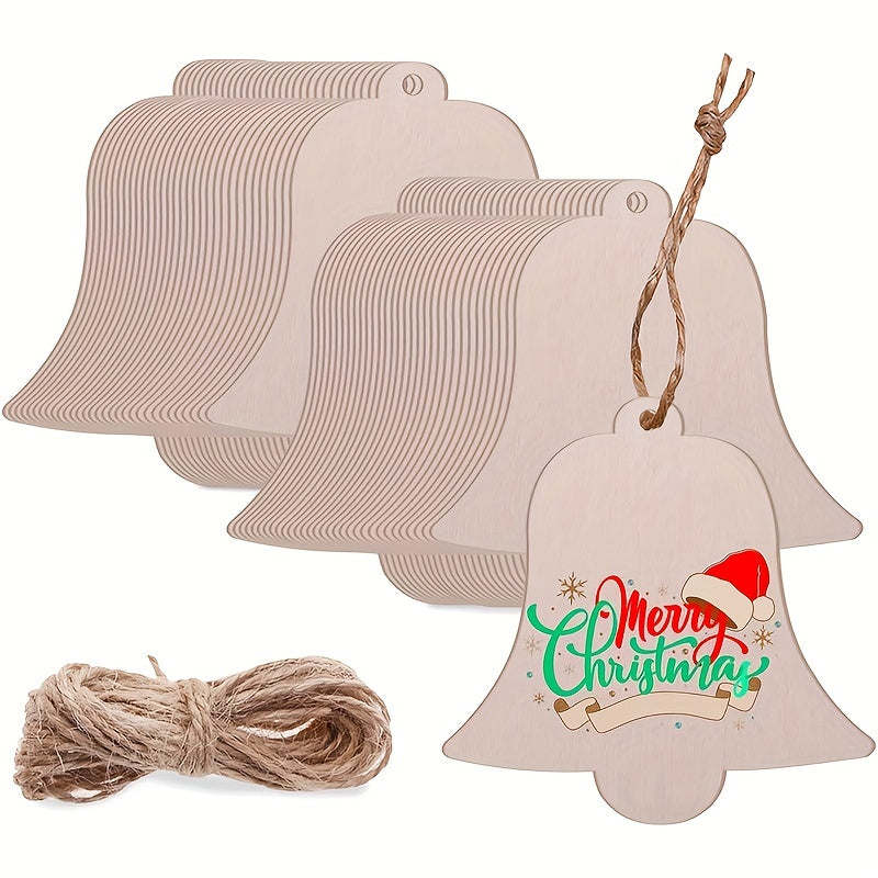 10pcs Wood Crafts Pendant Ornament Christmas Tree Accessories 3 1inch