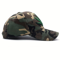 Leaf Embroidery Baseball Cap Camouflage Dad Hat Hip Hop Adjustable Sun Hats