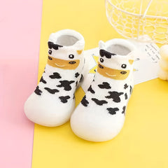 Cartoon Cow Slip On Sock Shoes For Baby Girls