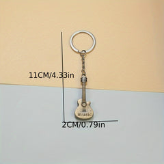 Metal Guitar Keychain Pendant Accessory Christmas Gift