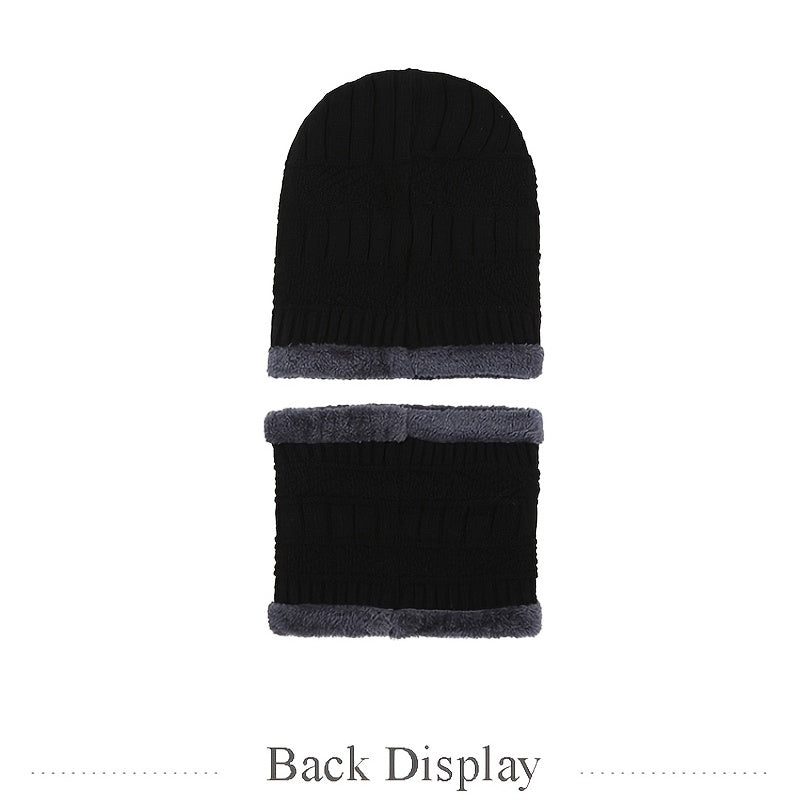 Winter Woolen Windproof Knitted Warm Cap & Scarf Set