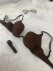 Solid Scoop Bra Women's T Shirt Bra Lingerie