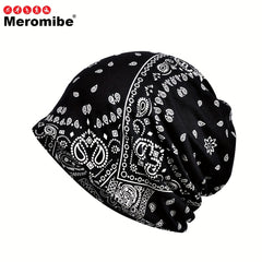 Meromibe Flower Print Beanie for Men and Women - Outdoor Activity Hat