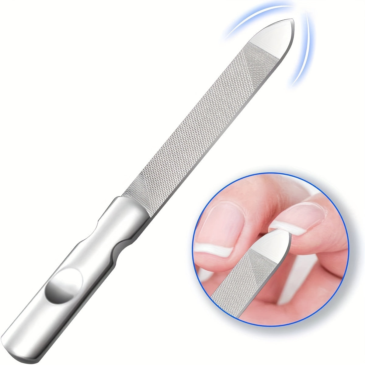 Anti Slip Stainless Steel Nail File with Leather Case