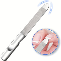 Anti Slip Stainless Steel Nail File with Leather Case