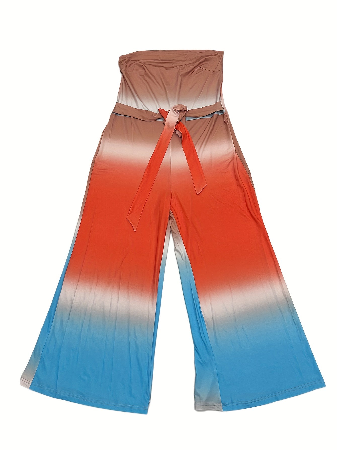 Women's Plus Ombre Print Long Sleeve Cardigan & Tube Jumpsuit Set