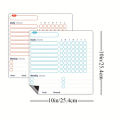 2 Pcs Magnetic Chore Chart For Students