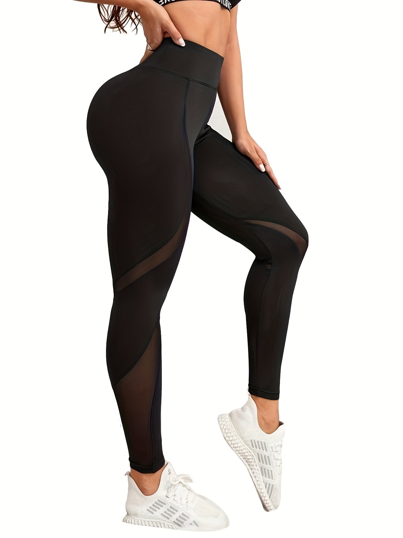 Hourglass Contrast Mesh High Waist Leggings