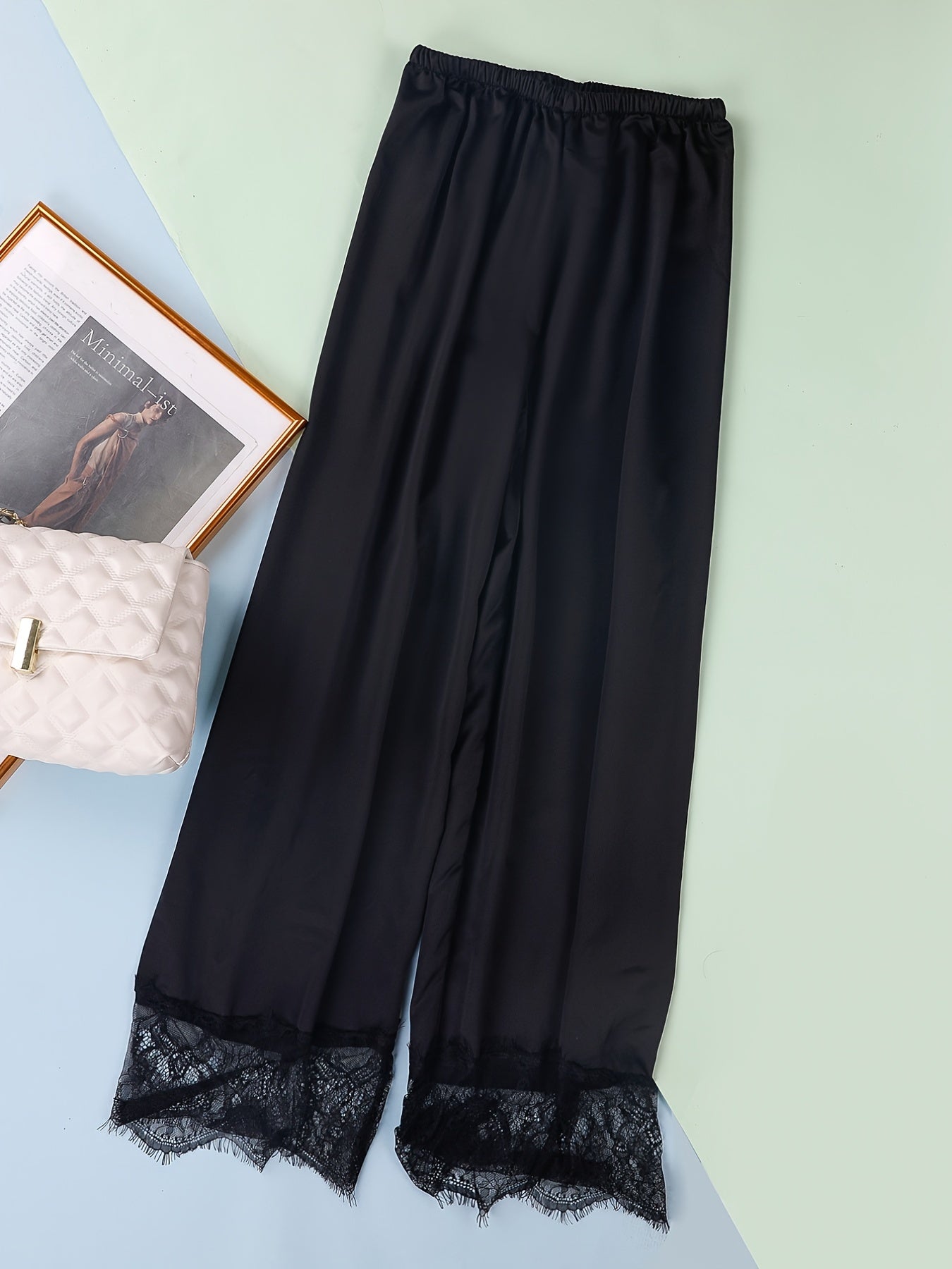 Cozy Contrast Lace Sleep Bottoms