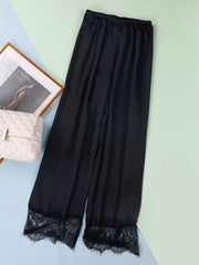 Cozy Contrast Lace Sleep Bottoms