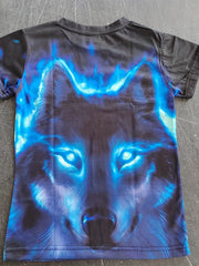 3D Printed Wolf T Shirt for Boys Stretchy & Comfortable