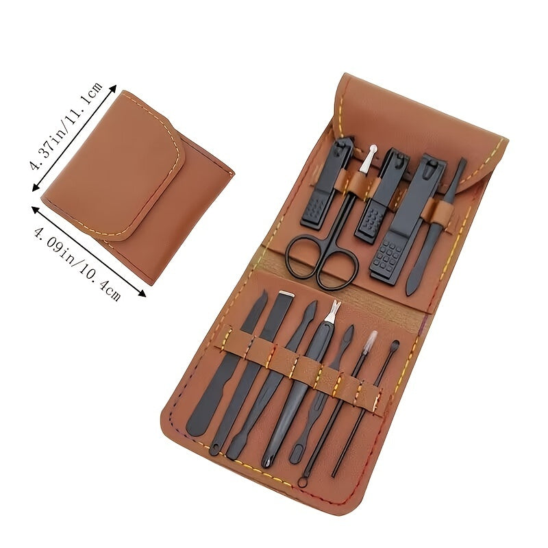 Stainless Steel Manicure Set Portable Nail Clipper 12pcs Beauty Tool