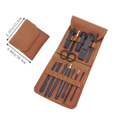 Stainless Steel Manicure Set Portable Nail Clipper 12pcs Beauty Tool