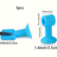 5pcs Silicone Door Stopper Without Punching Bathroom Door Handle Suction Cup