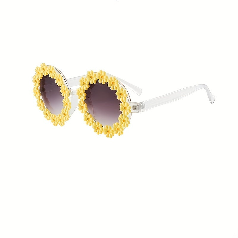 Daisy Round Frame Sunglasses Gradient Lens Clear Frame Glasses