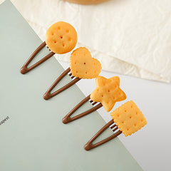 2pcs Fun Cookie Clip Side Clip Non slip Bangs Clip Creative Hair Accessories