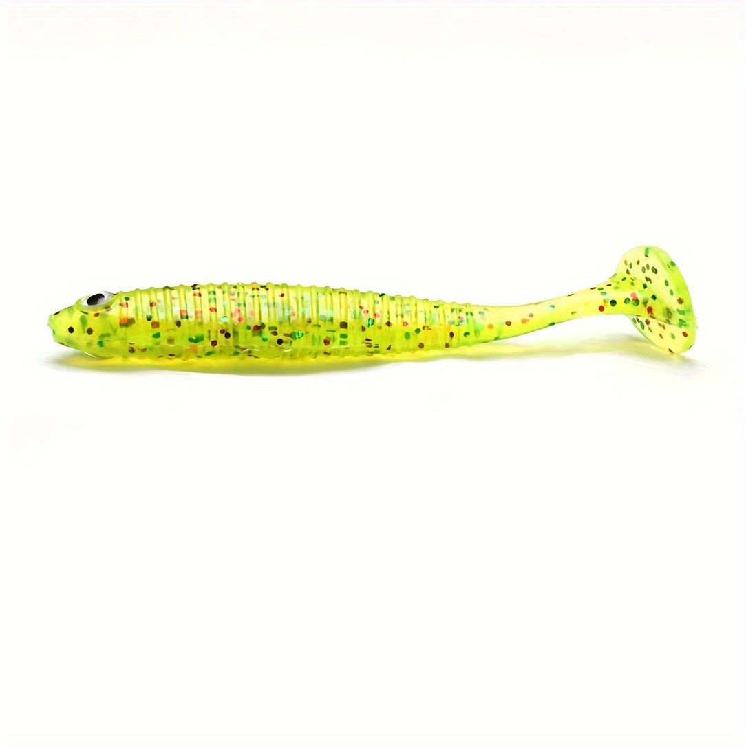 8pcs Paddle Tail Soft Lure Swimbait Fishing Accessories