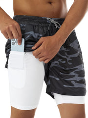 Men's Gym Running Shorts Pockets Quick Dry Workout Short