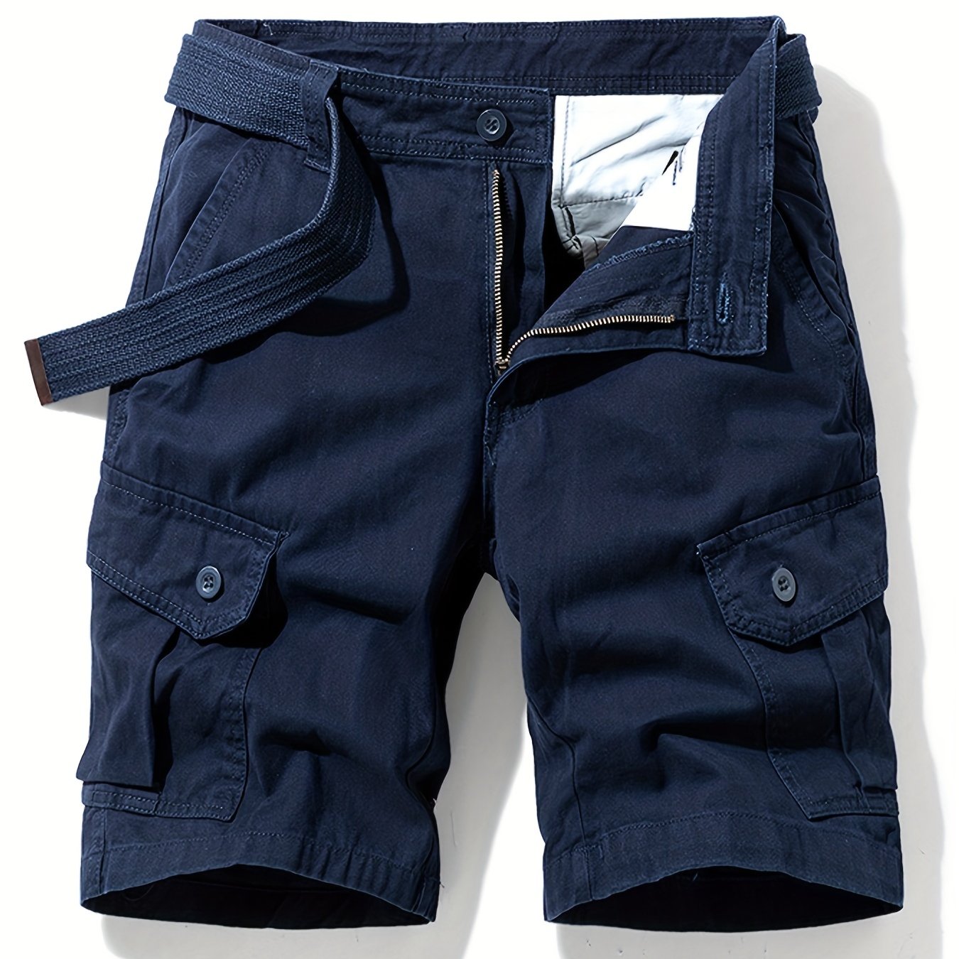 Men's Cotton Cargo Shorts Without Belt for Spring and Summer