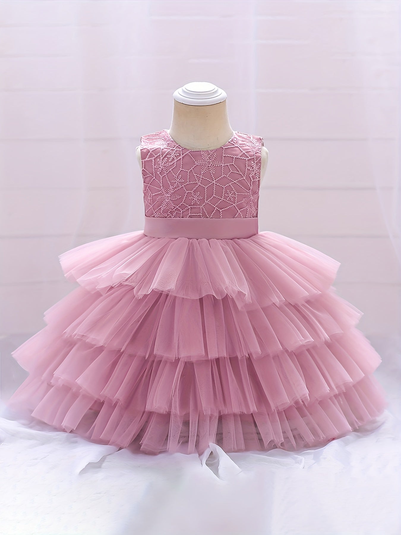 Kids Fairy Sleeveless Mesh Fluffy Dress