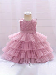 Kids Fairy Sleeveless Mesh Fluffy Dress