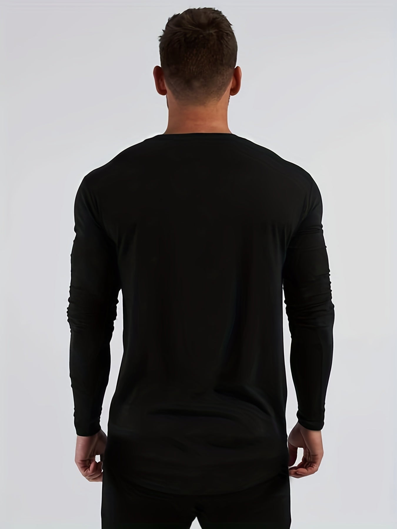 Men's Solid Crew Neck Long Sleeves T shirt Casual Comfy Shirts