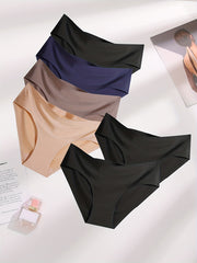 6pcs Seamless Solid Bikini Panties Women's Lingerie