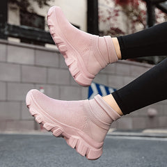 Women's Non-Slip High Top Sock Sneakers Thick Bottom Sports Shoes