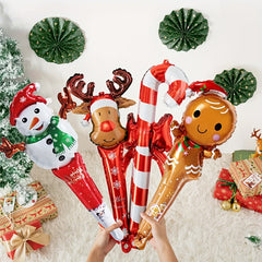 10pcs Christmas Sticks Santa Claus Snowman Candy Cane Deer Head
