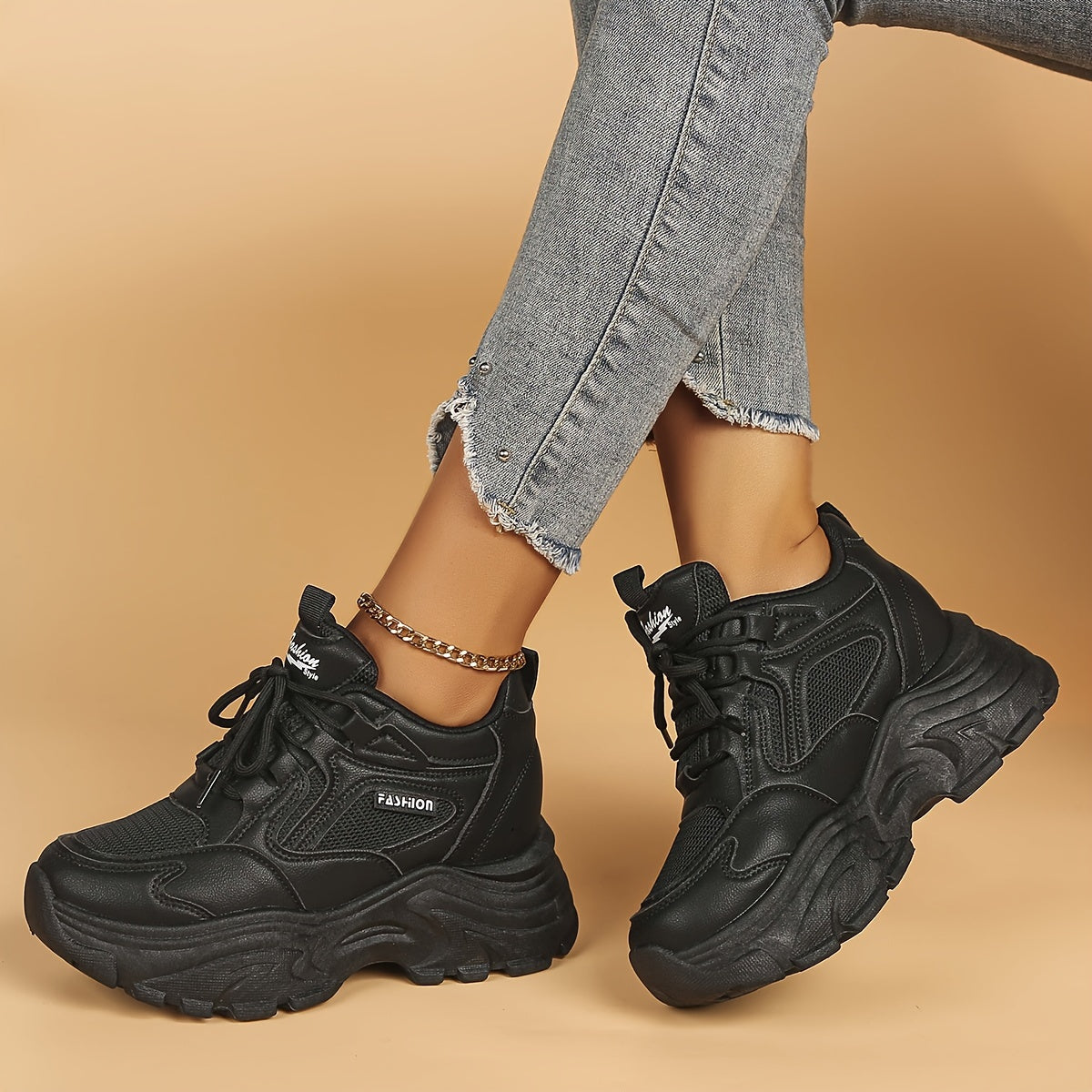 Women's Mesh Breathable Chunky Sneakers Non slip Sports Shoes
